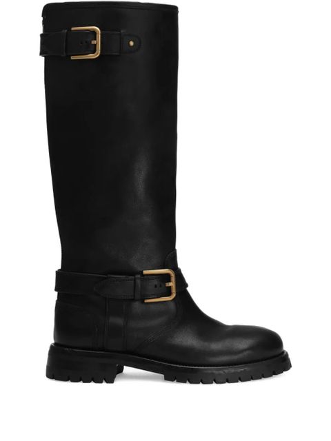 Dolce & Gabbana buckle-detail knee-high boots - Black - zdjęcie produktu nr 1