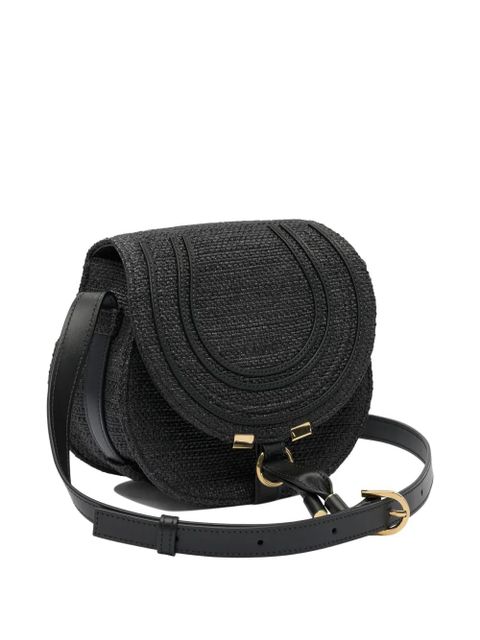 Chloé Marcie woven-detail flap shoulder bag - Black