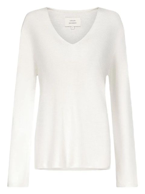 LouLou de Saison V-neck long-sleeve sweater - Neutrals