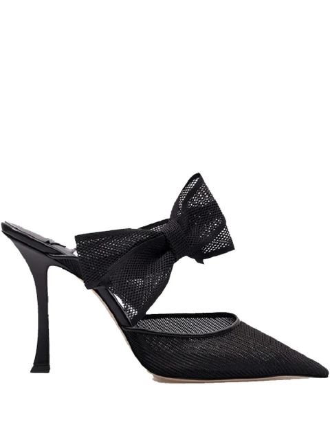 Jimmy Choo 100mm Brook bow-detail mules - Black - zdjęcie produktu nr 1