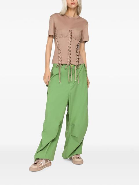 Dolce & Gabbana eyelet-detail corset T-shirt - Brown - zdjęcie produktu nr 2
