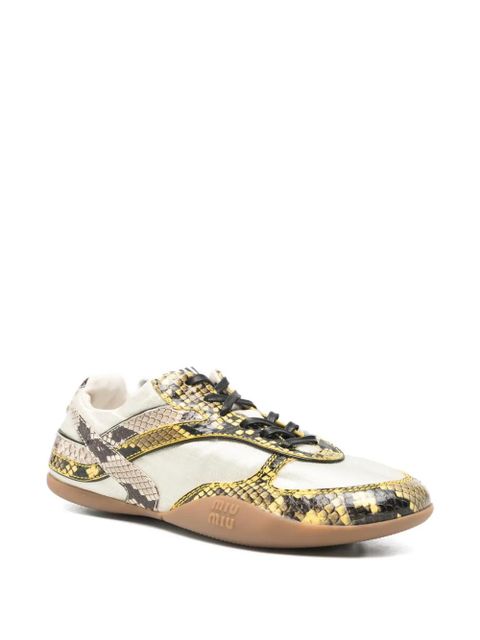 Miu Miu snakeskin sneakers - Neutrals