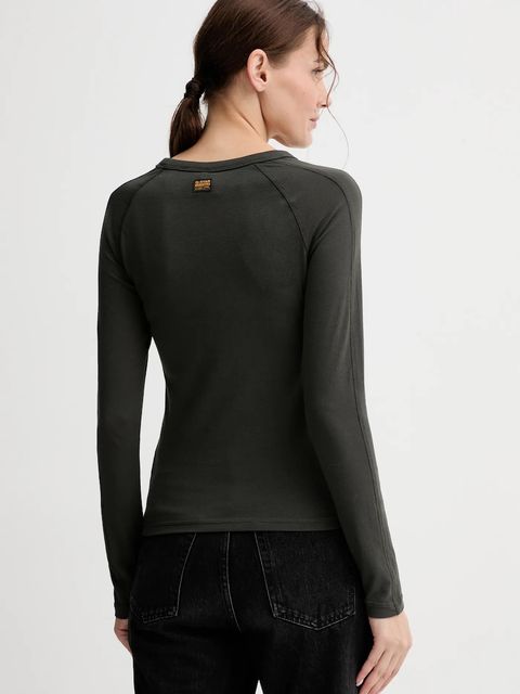 G-Star longsleeve bawełniany kolor zielony D27740.D961