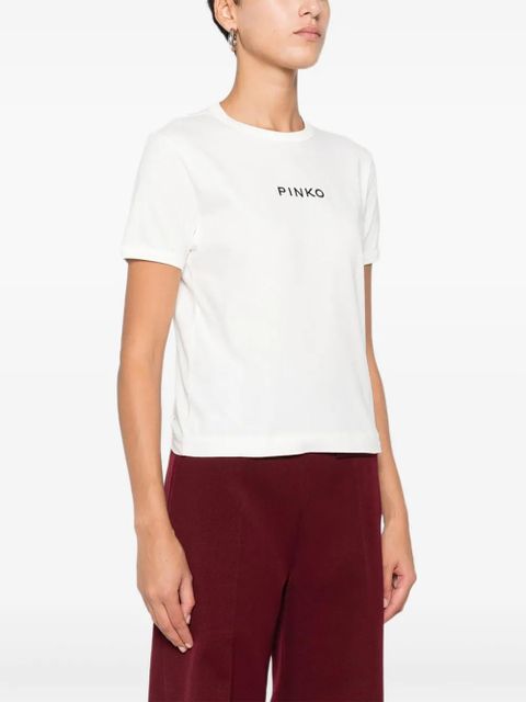 PINKO logo-embroidered T-shirt - White