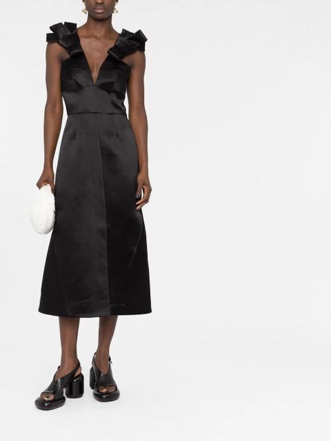 Jil Sander bow-detail midi dress - Black - zdjęcie produktu nr 2