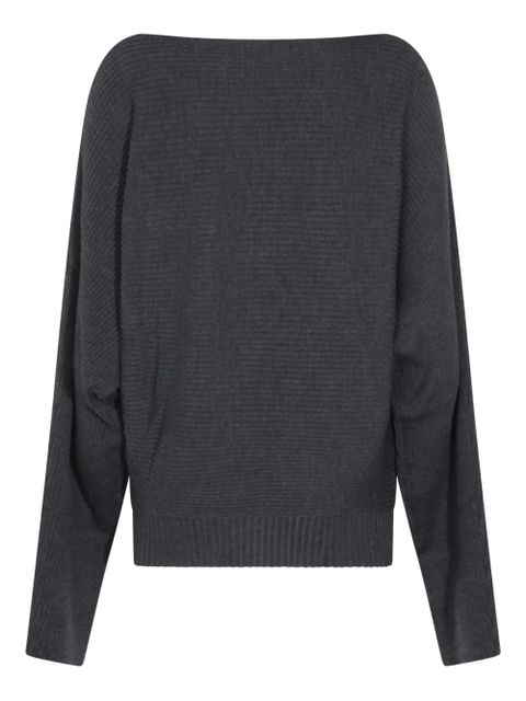 Aya Muse ribbed boat-neck sweater - Grey