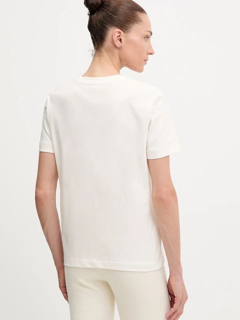 Guess t-shirt bawełniany MENA damski kolor beżowy V5BI07 K8FQ4