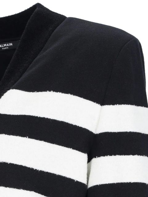 Balmain striped cardigan - Black
