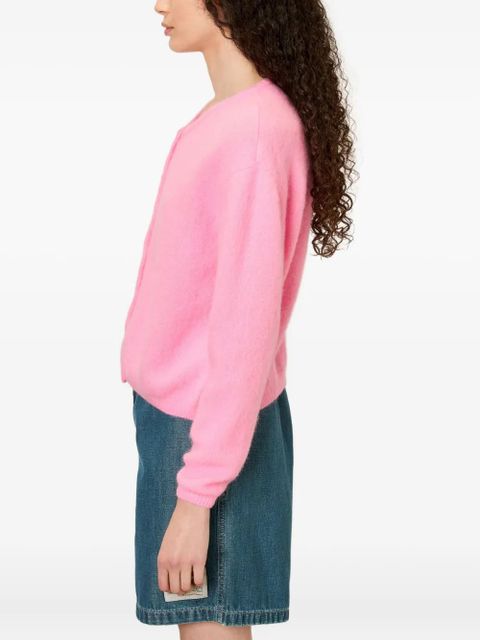 American Vintage Vitow buttoned ribbed cardigan - Pink