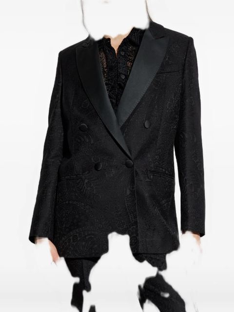 ETRO double-breasted paisley-pattern blazer - Black - zdjęcie produktu nr 2