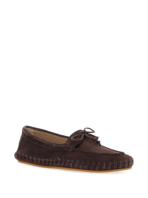 Le Monde Beryl bow-tie detail stitched loafers - Brown