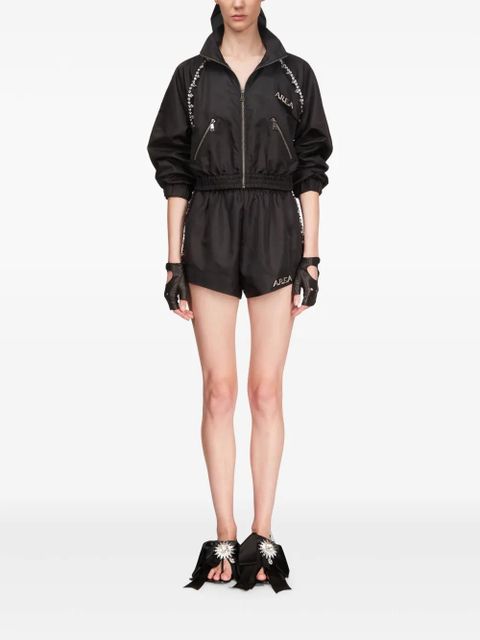 AREA crystal trim track shorts - Black