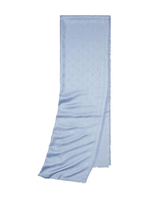 Tory Burch T monogram-jacquard scarf - Blue