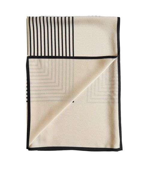 TOTEME striped geometric silk scarf - Neutrals