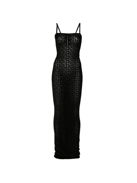 Balmain monogram-pattern maxi dress - Black - zdjęcie produktu nr 1