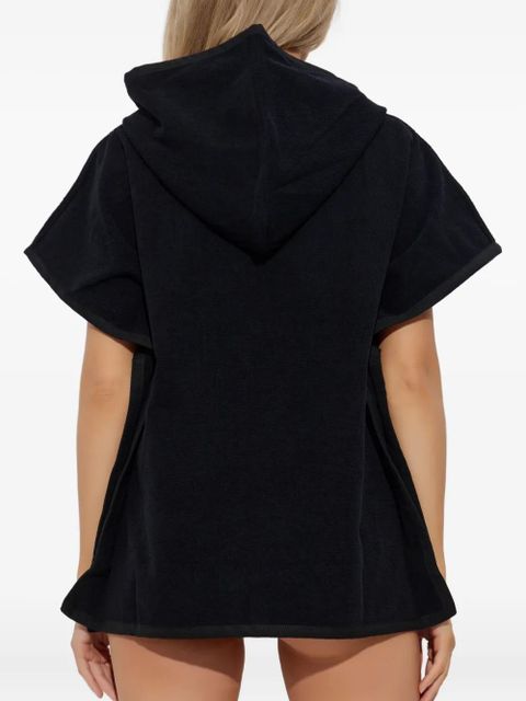 Balmain logo-embroidered poncho - Black