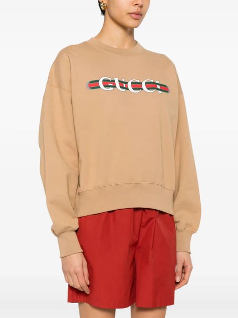 Gucci logo-print sweatshirt - Brown