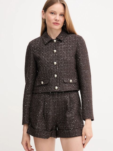 Gaudi marynarka z wełną kolor brązowy jednorzędowa gładka 521FD35003 - zdjęcie produktu nr 1