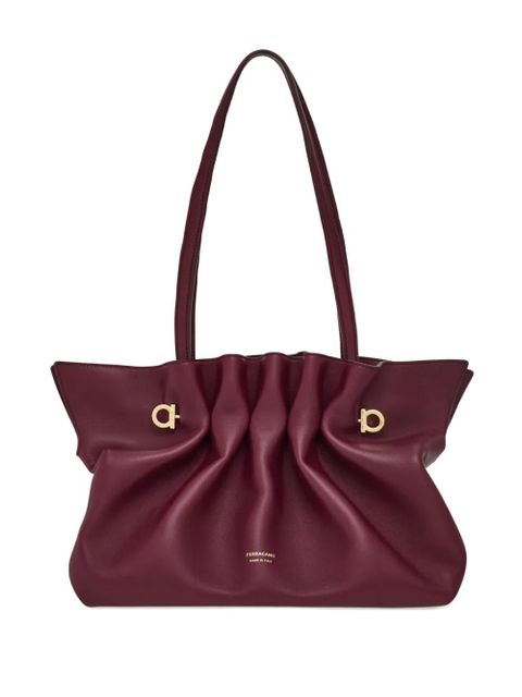Ferragamo medium soft double-Gancini shoulder bag - Red - zdjęcie produktu nr 1