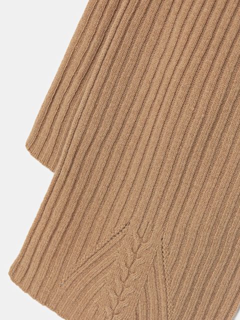 United Colors of Benetton szalik wełniany kolor beżowy gładki 1244DU01G - zdjęcie produktu nr 2