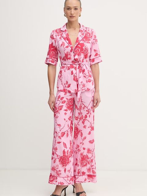 Fracomina bluzka koszulowa damska z dodatkiem lnu - zdjęcie produktu nr 1