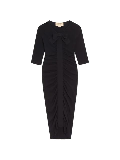 Valentino Garavani bow ruching knitted mini dress - Black - zdjęcie produktu nr 1