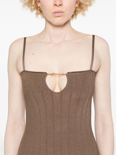 Jacquemus La robe Sierra à bretelles midi dress - Brown