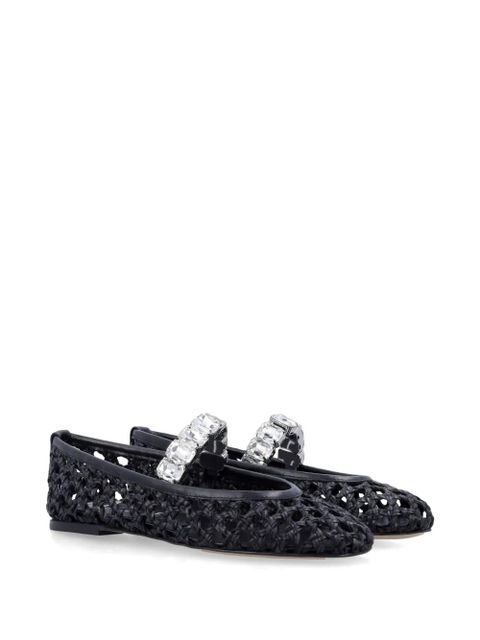 Casadei crystal-embellished ballet flats - Black