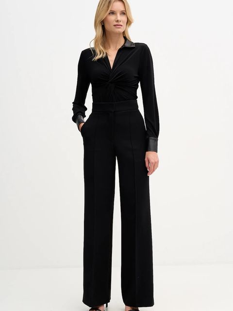 Dkny bluzka damska kolor czarny gładka WYTL0461