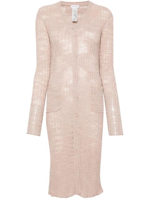 Acne Studios semi-sheer panel ribbed-knit cardigan - Pink - zdjęcie produktu nr 1