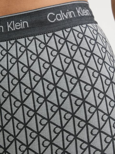 Calvin Klein Underwear szorty lounge damskie kolor szary wzorzyste high waist LV00QF8488
