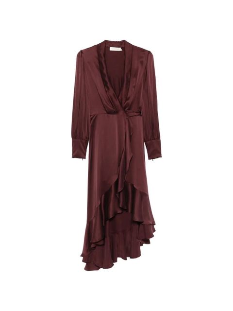 ZIMMERMANN ruffled-wrap midi dress - Red - zdjęcie produktu nr 1