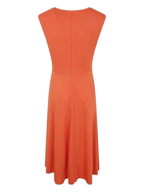 Lauren Ralph Lauren twist-detail midi dress - Orange