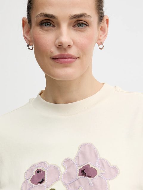 United Colors of Benetton t-shirt bawełniany damski kolor beżowy 3DCJD10B5