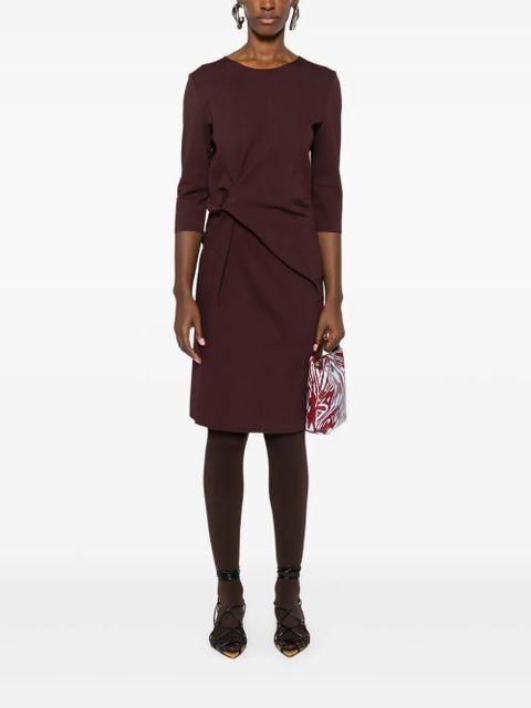 Lanvin twist-detail midi dress - Red - zdjęcie produktu nr 2