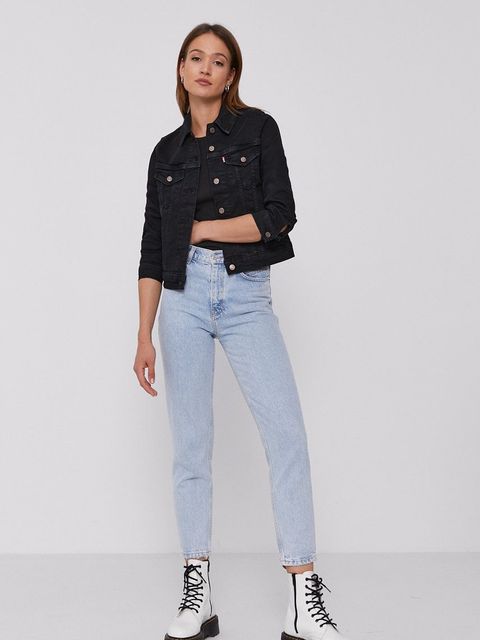 Levi's Kurtka jeansowa damska kolor czarny przejściowa