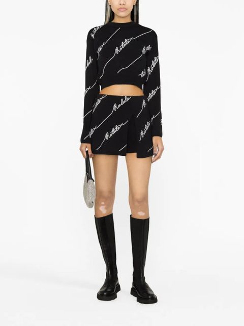 ROTATE BIRGER CHRISTENSEN logo-embellished cropped jumper - Black - zdjęcie produktu nr 2