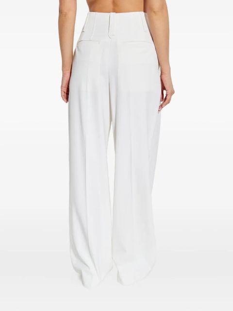 Victoria Beckham pleated wide-leg trousers - White