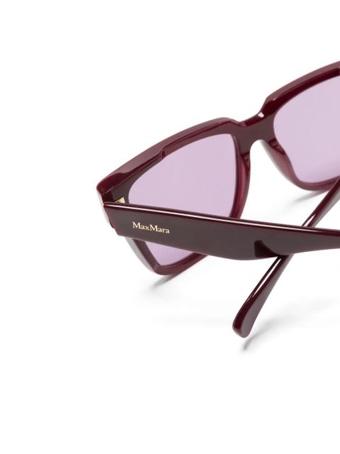 Max Mara Eyewear logo-engraved square-frame sunglasses - Red