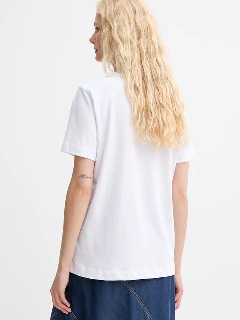 MUNTHE t-shirt bawełniany PIRIS damski kolor biały 252110525260 - zdjęcie produktu nr 2