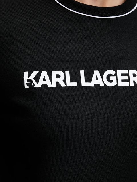 Karl Lagerfeld bluza damska kolor czarny z nadrukiem A2W20066