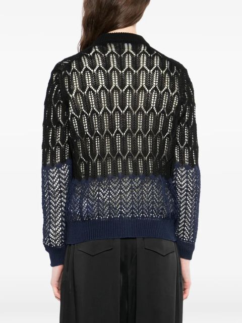 Jil Sander honeycomb button cotton cardigan - Black