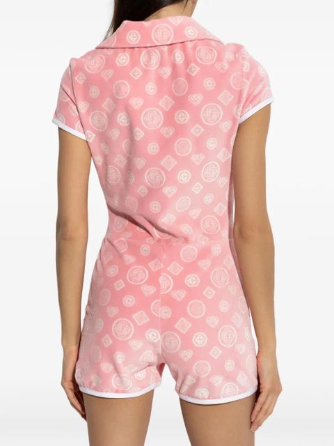 Casablanca patterned collared playsuit - Pink