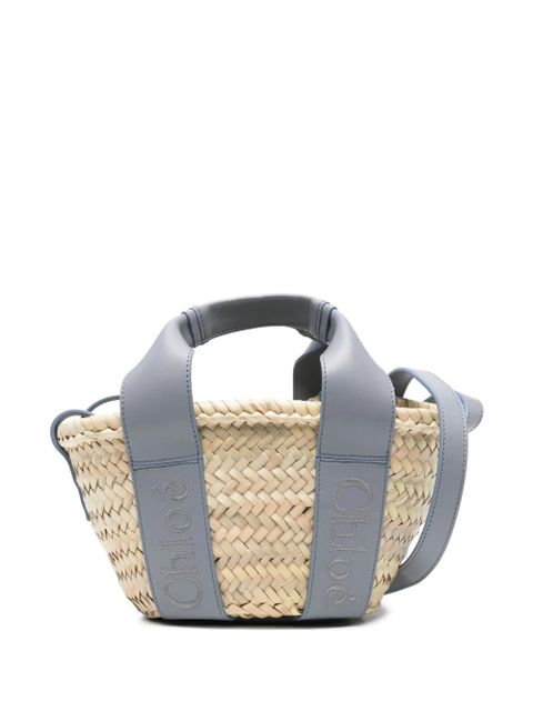 Chloé small Sense raffia tote bag - Neutrals