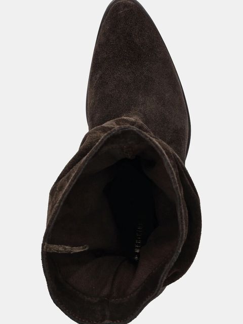 Medicine botki damskie kolor brązowy na słupku