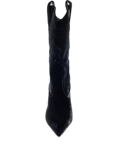 Paris Texas 105mm Lidia embroidered heeled boots - Black