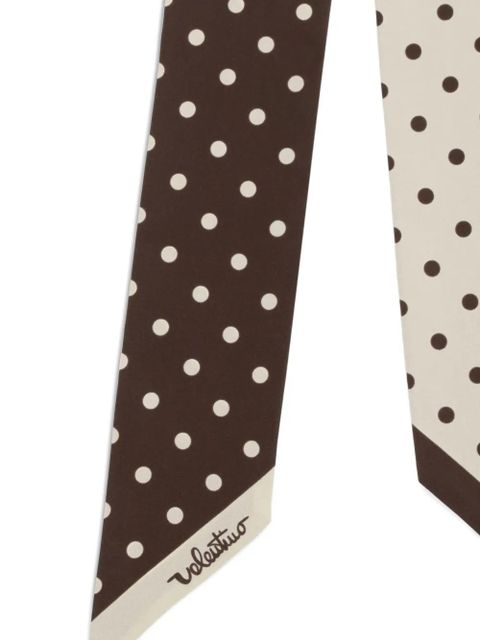 Valentino Garavani polka dot scarf - Brown