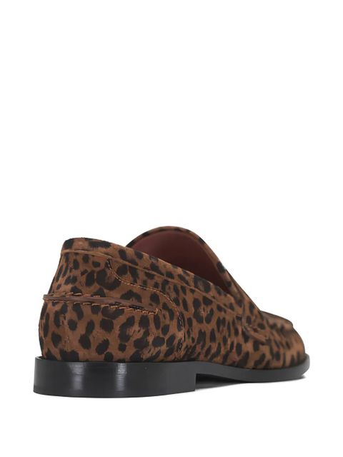 Amina Muaddi Tilda leopard-pattern loafers - Brown