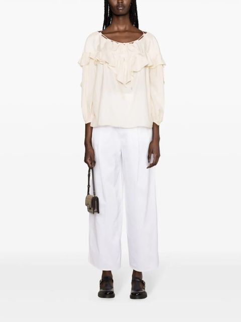 PINKO ruffled-detailing drawstring blouse - Neutrals - zdjęcie produktu nr 2