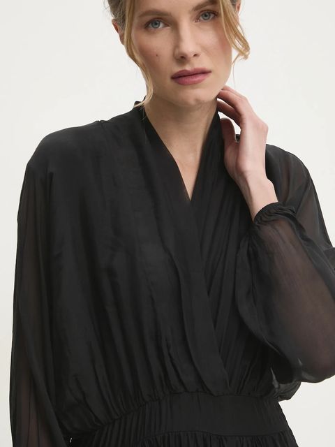 Answear.LAB sukienka kolor czarny maxi prosta